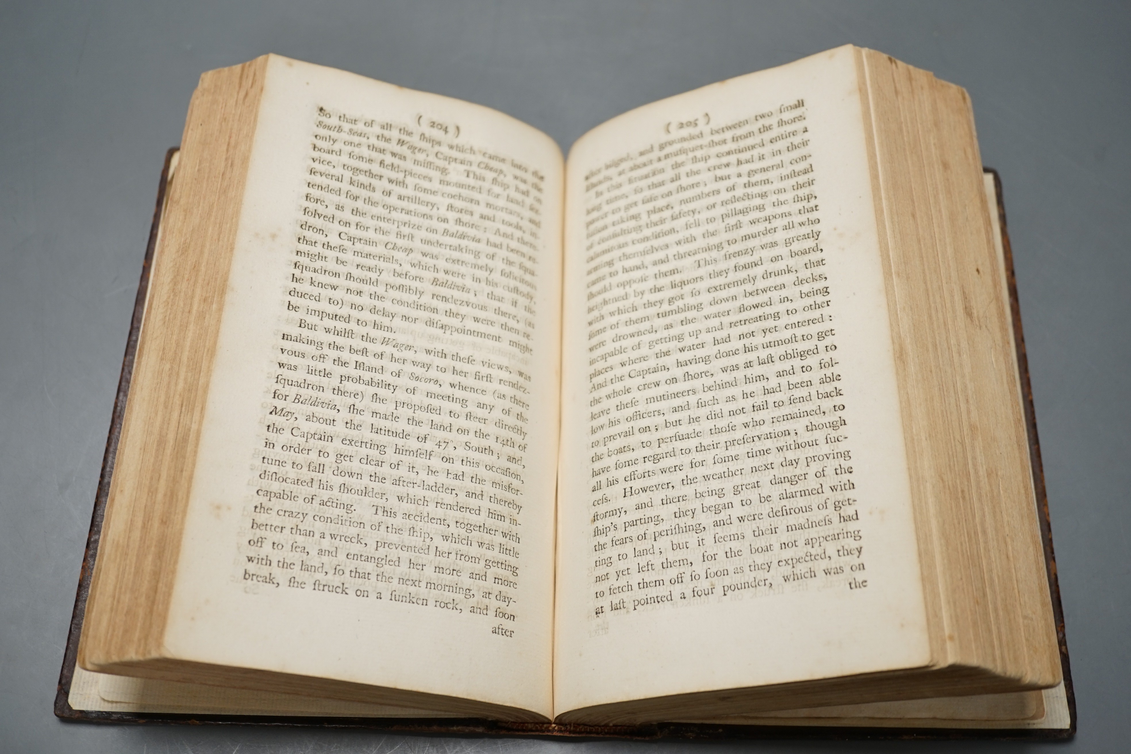 Anson, George, Baron Anson - A Voyage Around The World, 2nd edition, 8vo, calf, rebacked, with 3 folding maps and portrait, London 1748